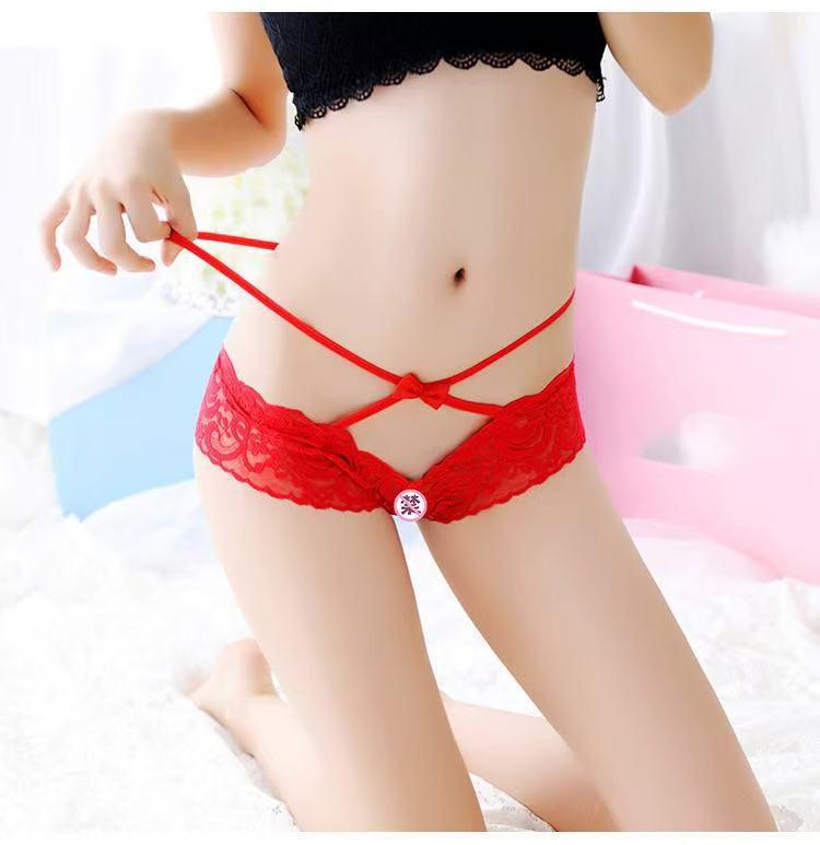 Sexy Lingerie Lace Sexy Hollow Crotch Women's Thong Tempting Low Waist Underwear