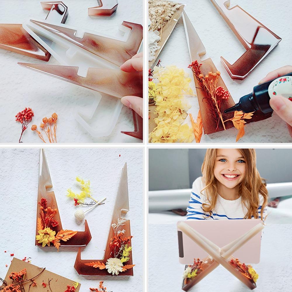 DIY Plate Display Stand Resilience Resin Mould Resin Casting Mould Silicone Mould  Office Use