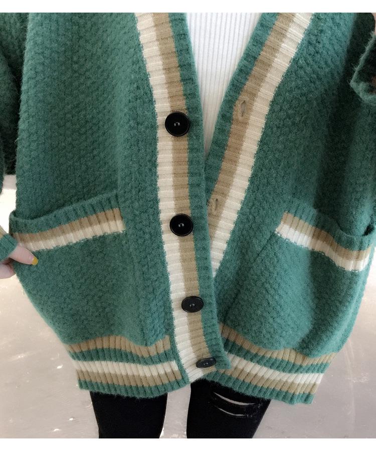 Autumn 2025 Women's Loose Knit Cardigan - Thick, Stylish Sweater