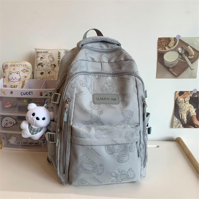 Schoolbag Wholesale New Backpack Fashion Bear Large Capacity Student Bag Practical Leisure Travel Shoulder Back
