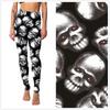 Halloween Black Skull Print Leggings Pants Plus Size Elasticity Pants Leggings For Women Tights Fitness Yoga Pants
