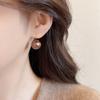 Autumn And Winter Chocolate Pearl Ear Hook Women'S Light Luxury High-End Temperament Earrings Niche Versatile Earrings