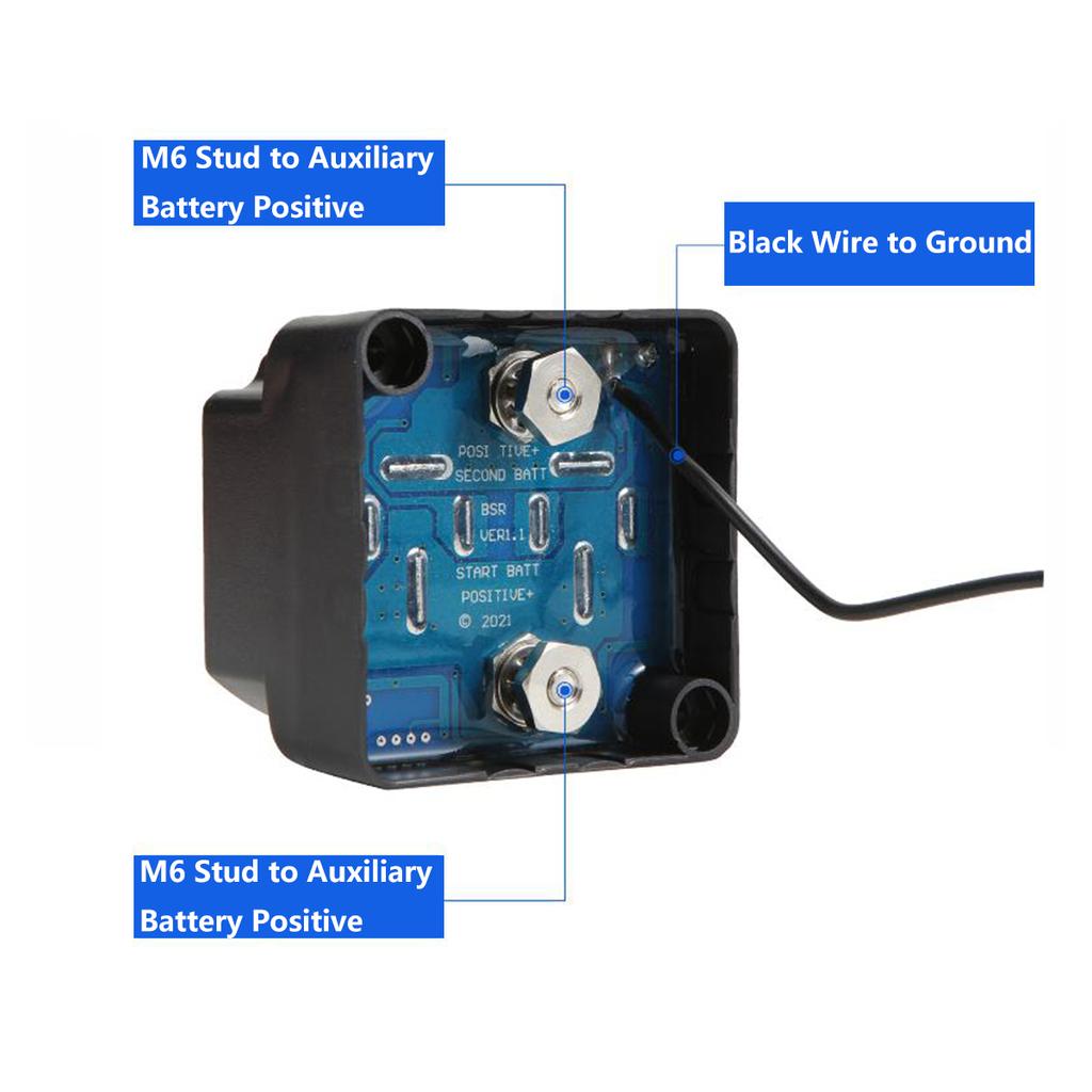 Dual Battery Smart Isolator 12V 140A Voltage Intelligent Separator VSR Relay Waterproof Control Switch for Car Boat Yacht Truck
