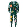 Christmas Print Family Matching Hooded Long Sleeved Zippered Jumpsuit Set