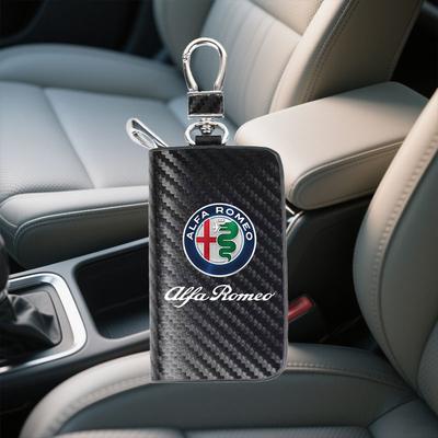Car Key Protection Shell Bag Carbon Filber Key Case Keychain For Giulia Stelvio Giulietta 159 147 156 166 Accessories