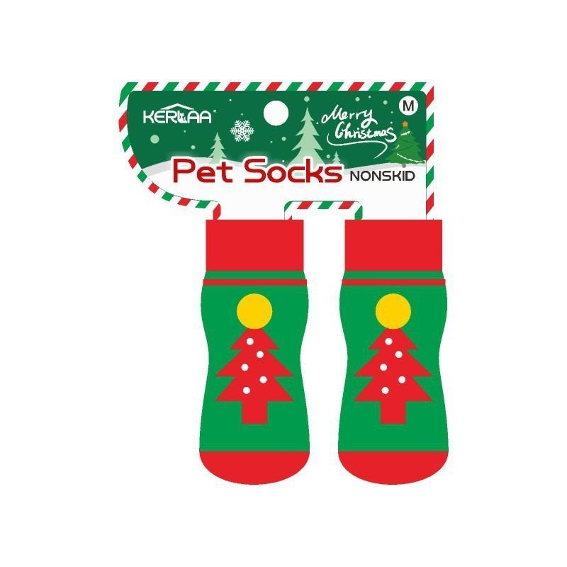 Christmas Dog Socks Elk Snowman Small and Medium Dogs Pet Socks Non-slip Foot Cover Christmas Supplies Pet Products
