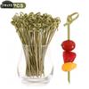 100Pcs Bamboo Skewers Barbeque Bar Tool Kitchen Cocktail Picks Disposable Bamboo Knot Skewers Fruit Forks Stick For Home Party