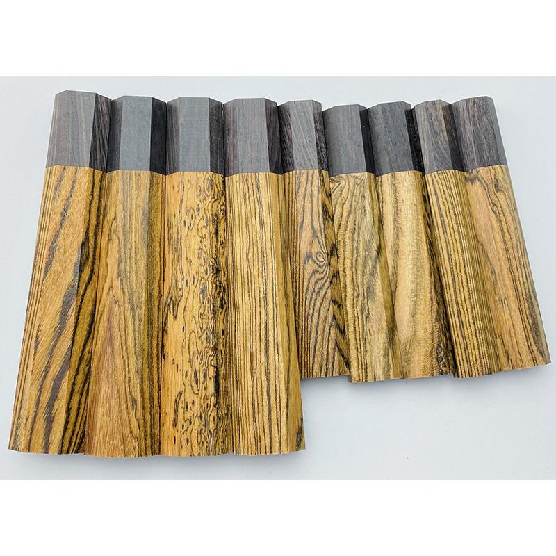 1piece Golden Sandalwood+ Ebony Octagonal Knife Handle for DIY Semi-finished Damascus Knife Handle Material Kitchen Knife Handle