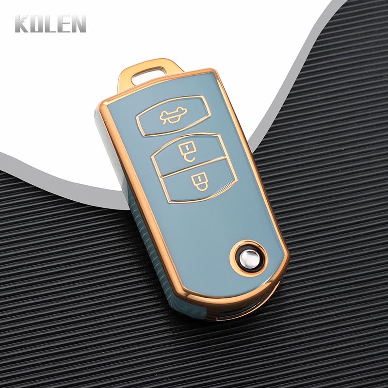 Fashion Tpu Flip Car Key Case Shell Cover Fob For Mazda 3 5 6 Series M6 Rx8 Mx5 2 3 Buttons Smart Keyless Protector Accessories