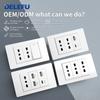 DELEFU Italian Standard White 118 Type Wall Switch Socket with USB + TYPE-C Socket Is Suitable for Hotels and Households.