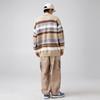 Japanese Style Round Couple Striped Loose Vintage Men's Luxury Winter Cartoon Sweater Knitwear Sweatshirts Korean Fall Clothes
