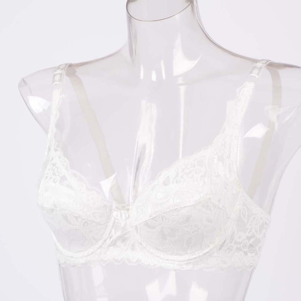 

Женские сексуальные ультратонкие сексуальные кружевные бюстгальтеры Сексуальное женское белье Удобное нижнее белье 90B белый