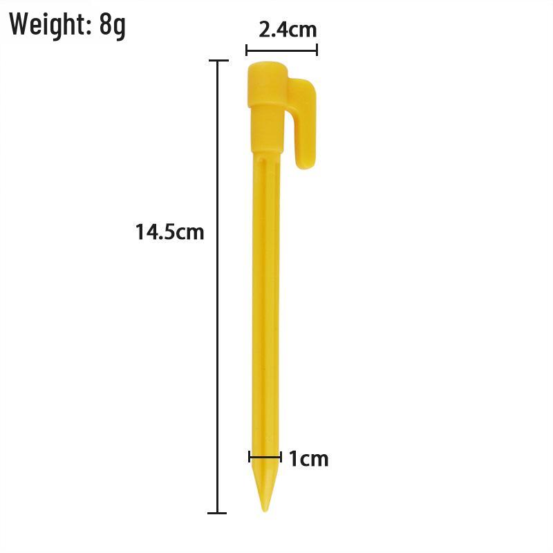 Yellow Plastic Ground Stakes for Greenhouse, Shade Nets, Inflatable Sofas, and Beach Mats - Windproof and In Stock
