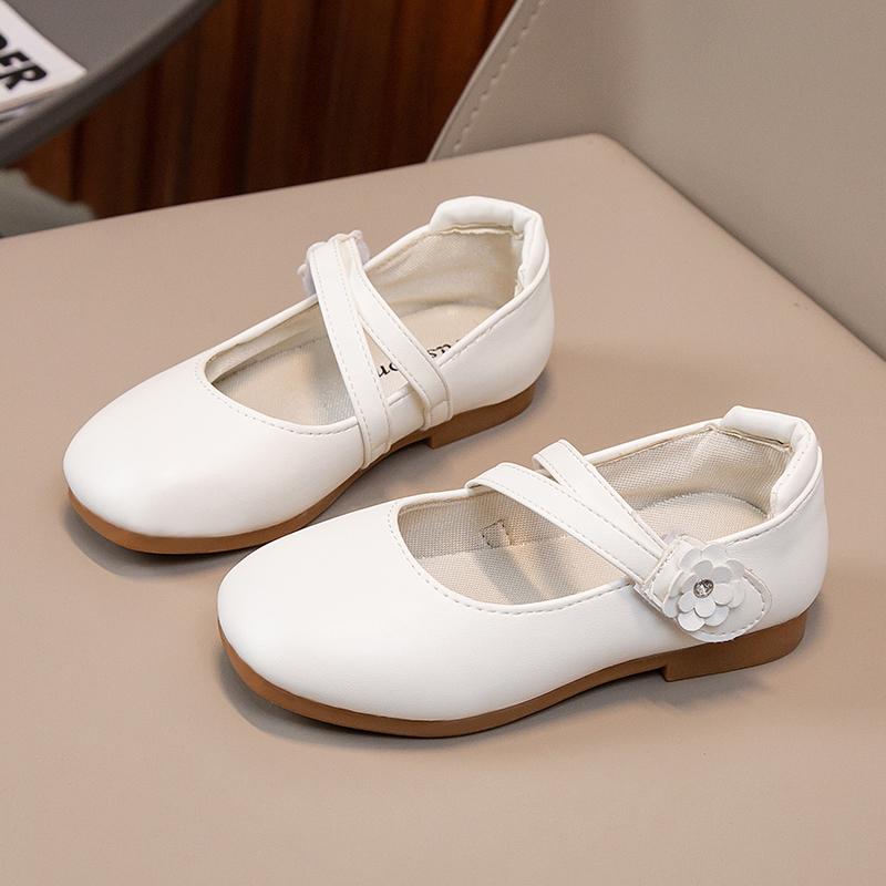 Girls Leather Shoes for Wedding Party Princess Kids Flats with Flowers Sweet Soft Classic Spring Autumn Children School Shoes