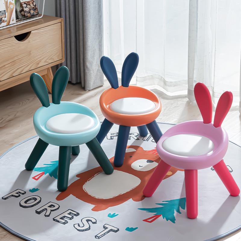 Children's Cute Squeaky Stool with Backrest - Ideal for Dining, Play, and Kindergarten