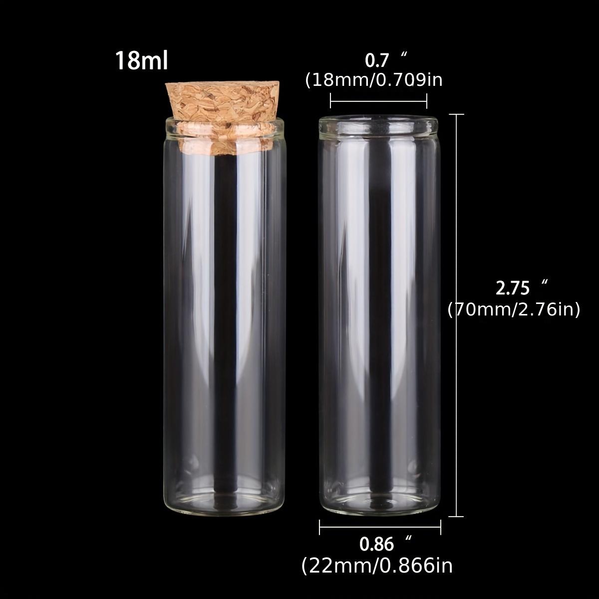 

1 pack of 5 glass test tubes with cork stoppers, mini bottles with a diameter of 0.87 inches, jars, gift art DIY craft bottles,