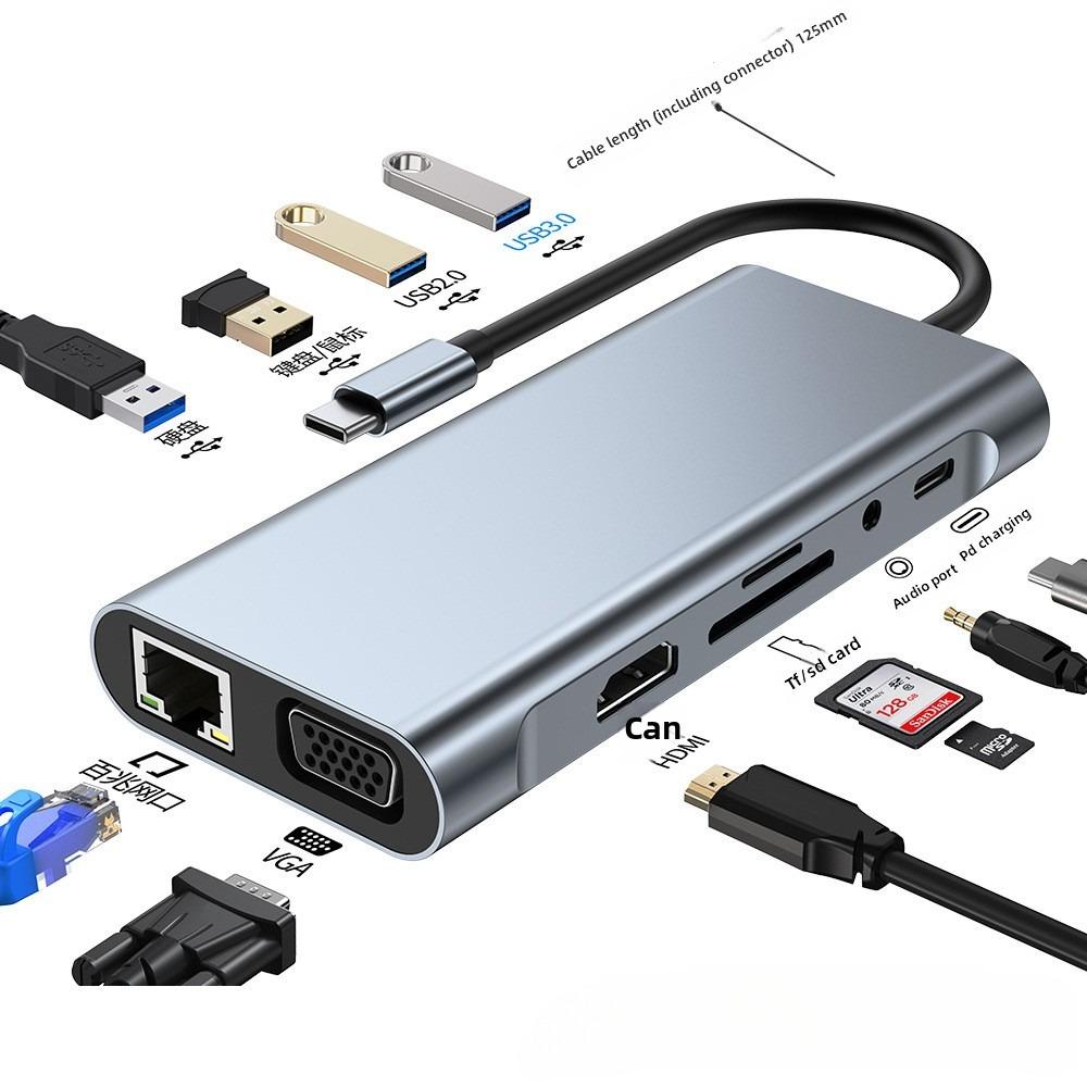 11 in 1 USB C Hub Multiport Adapter for MacBook Pro Air with HDMI VGA Ethernet USB 3 0 Ports Laptop Docking Station