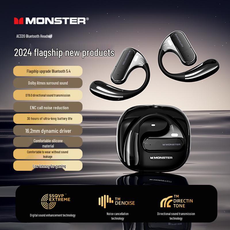 Monster AC320 Wireless Air Conduction Bluetooth Headphones
