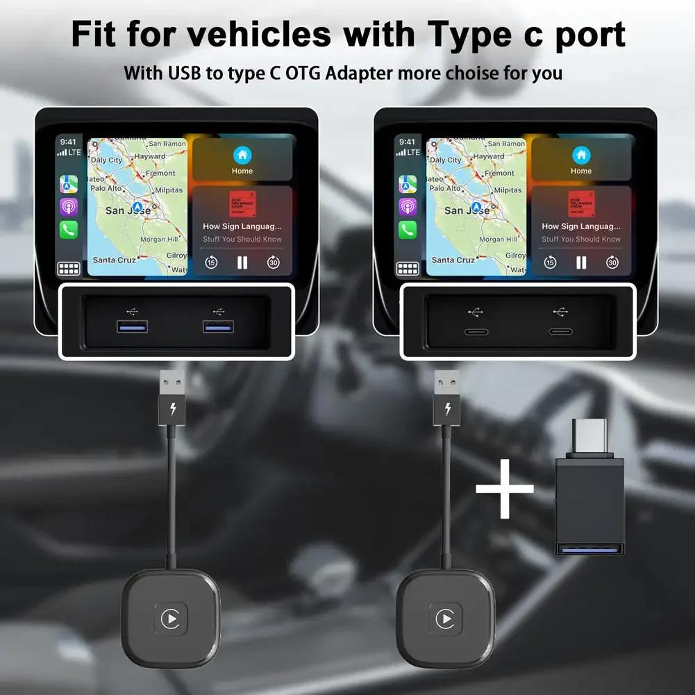 Wireless CarPlay for Apple Iphone Auto 2 In 1 Box Wireless Adapter Spotify For Mazda Toyota Mercedes Peugeot Volvo