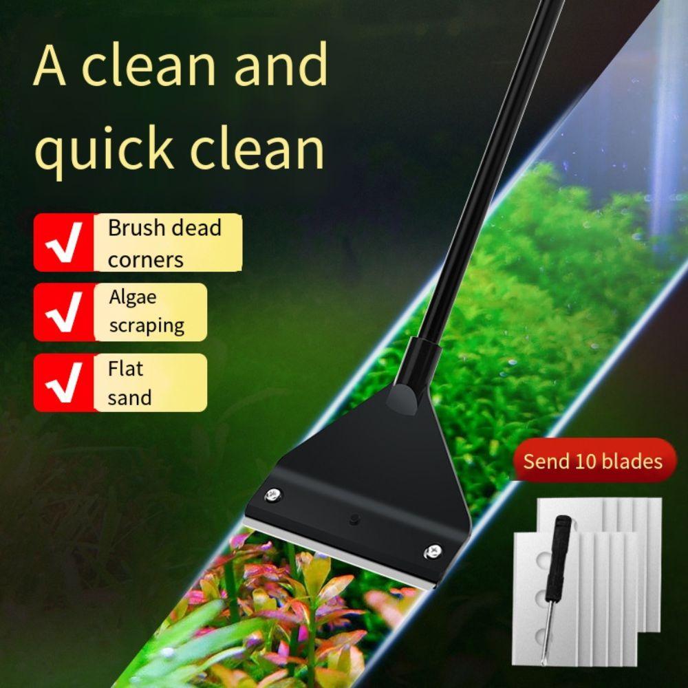 Stainless Steel Fish Tank Cleaner Set Dual-use Aquatic Plants Cleaning Tool Fish Tank Accessories