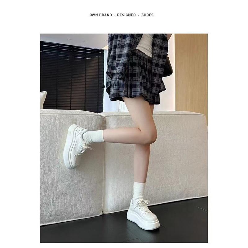 Platform Casual Sneakers For Women Lace Up Chunky Sole Fashion Shoes