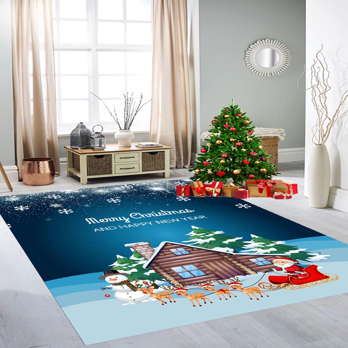 

MD-LİFE HOME Рождественский ковер на нескользящей основе с цифровой печатью