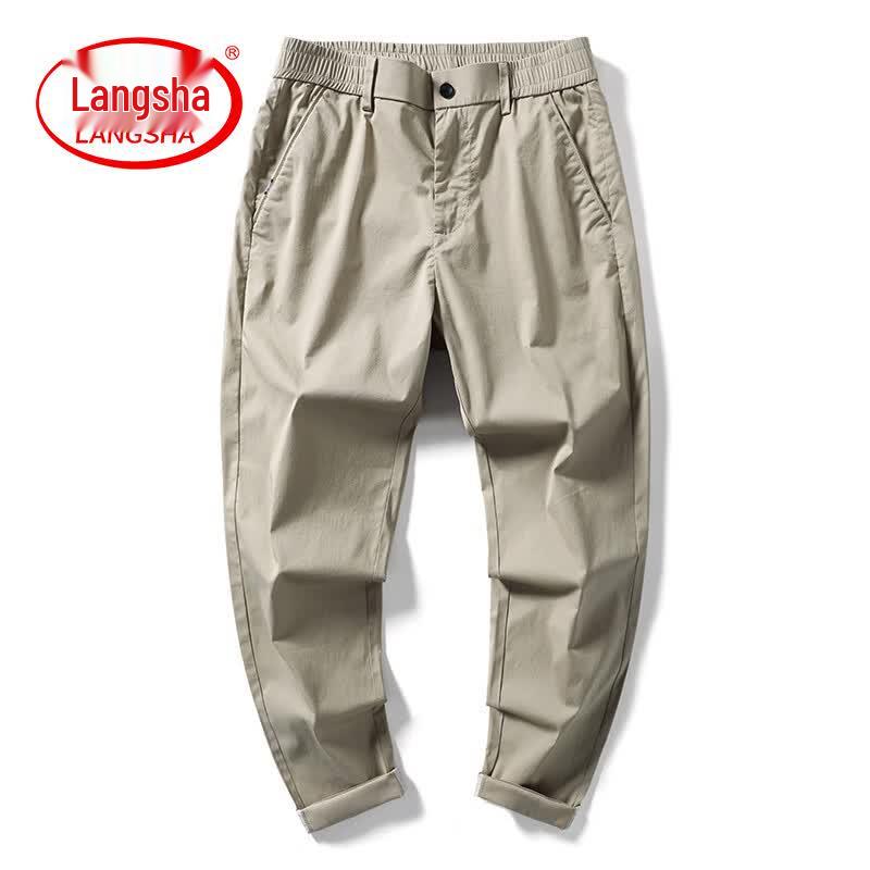 

LangSha Men s Slim Fit Summer Casual Trousers 36