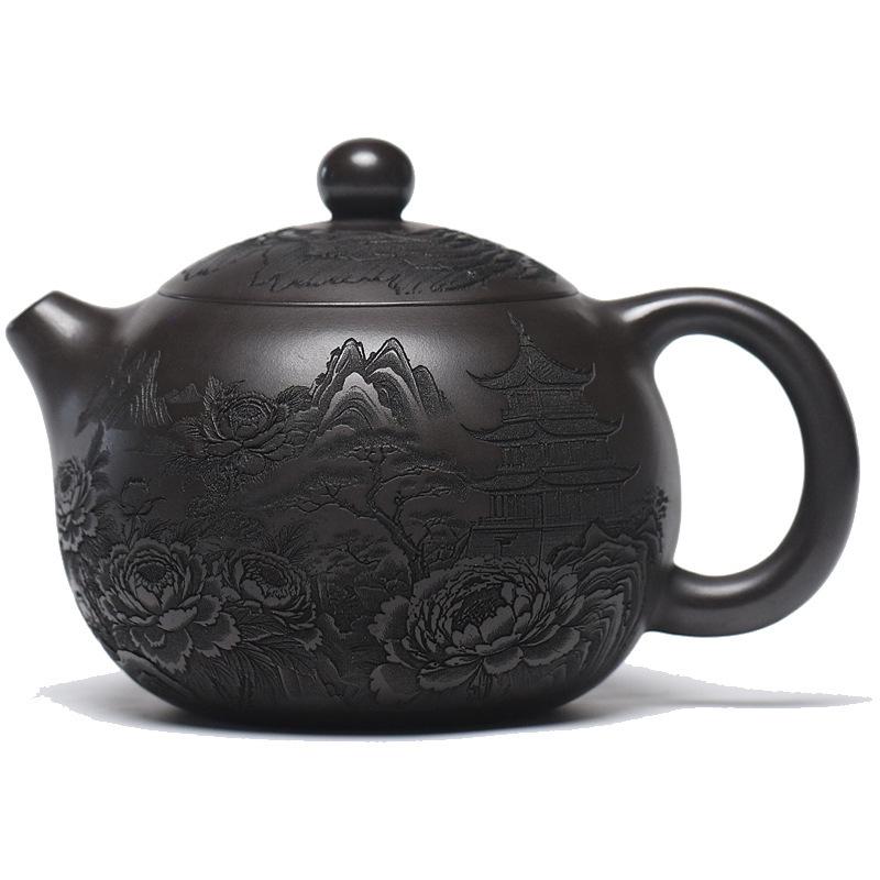

540ml Creative Yixing Purple Clay Teapots Artists Handmade Xishi Pot Raw Ore Stone Yellow Mud Tea Making Kettle Zisha Tea Set