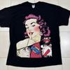 Vintage Y2K Pop Art T Shirt Black Dynamite Lady Face Men’s XL Black T