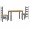 VidaXL Ensemble à manger Panama 3 pcs gris bois de pin massif, ensemble de table à manger, table et chaises de cuisine, 3345195