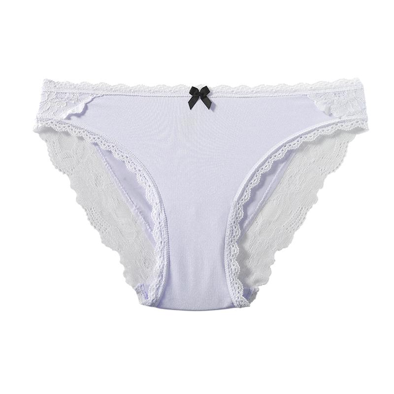 Women's Sexy Low-Rise Briefs Lace Patchwork Seamless Underwear Ice Silk Quick-Dry Body-Hugging Briefs