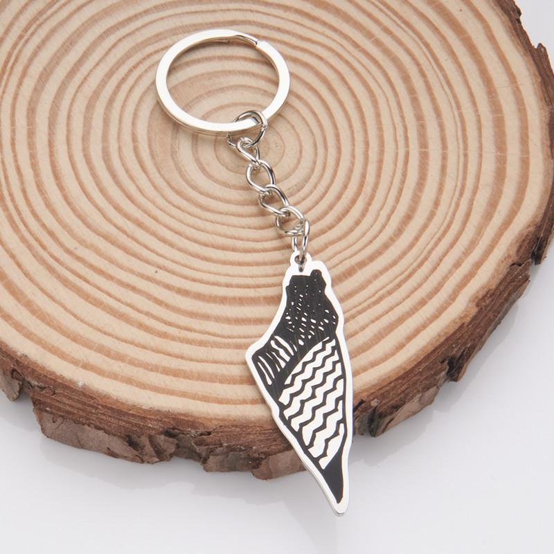 Collar con colgante de mapa de acero inoxidable, titanio y epoxi