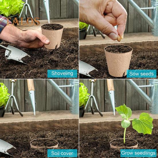 50 Pcs Seeds Starter Pots Biodegradable Plant Nursery Pots Garden Organic Planter for Transplanting Seedlings Seeds Germination
