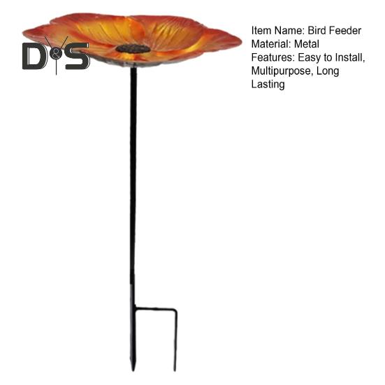 Vogelbad mit Metallpfahl, einfache Installation, wetterbeständig, höhenverstellbar, für den Außenbereich, Vogelfutterständer, Dekoration