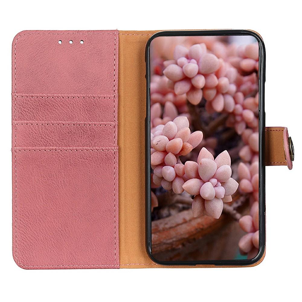 

For OnePlus 13 Wallet Case Cowhide Texture Leather Flip Phone Cover Pink