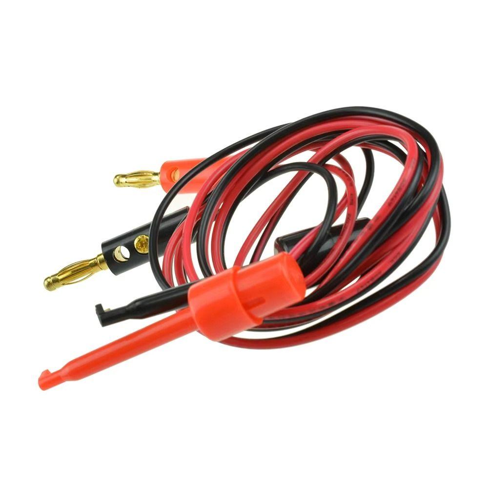 1Pcs Red Black Banana Test Hook Wires Cable Gold Plated 4mm Banana Plug Multimeter Test Leads 1M Brass Core Wire Connector