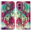 For Motorola Moto G55 5G Case Pattern PU Leather Flip Phone Cover