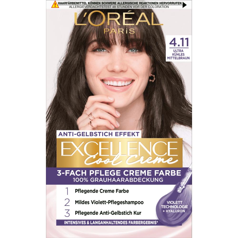 L’Oreal Excellence Cool Cream Hair Dye 4.11 Medium Brown 1st