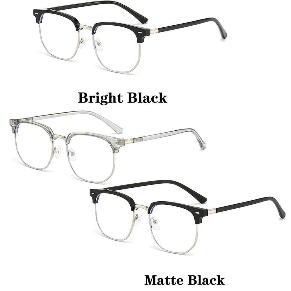 Fashion unisex square Plain glasses for men women Metal frame glasses polygon eyeglasses Gentle Black anti blue light glasses