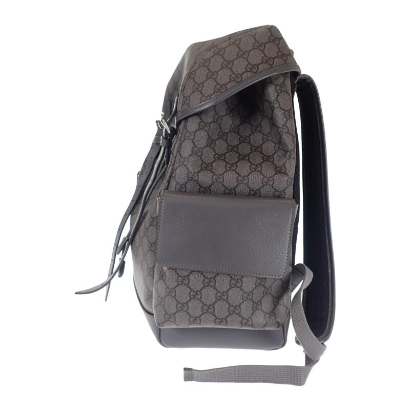 Gucci 598140_FABHU_8863 Backpack Â· Daypack Gray/black GG Supreme Canvas Mens