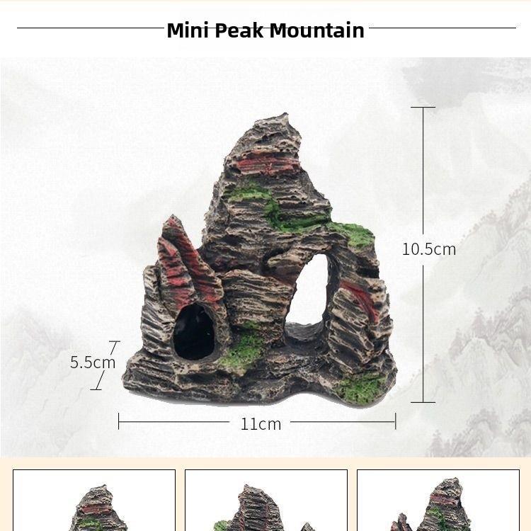 Aquarium Decorative Scenery Rocks Fish Tank Turtle Shrimp Hideout Artificial Mountain Pet Fish Tank Decoration Accessories