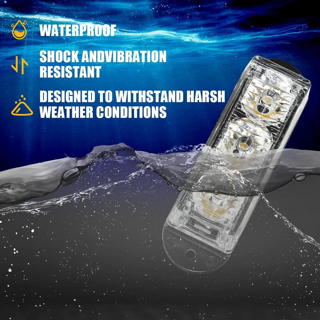 FXC (2PCS 3-LED Strobe Light Purple Waterproof Emergency Beacon Flash Lights,Purishion Caution Bar 12 Different Flashing Car SUV Pickup Truck Van…