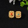 Ancient Gold Openwork Spacer Beads with Inlaid Blue Beads