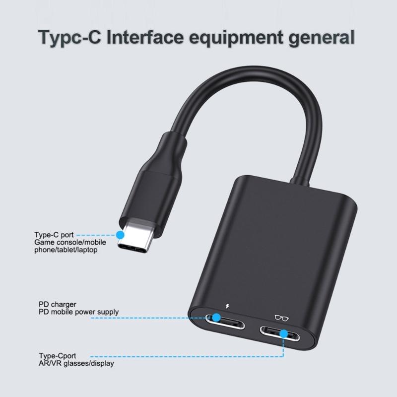 Portable AR Glasses Expansion Hubs Featuring USB A and USB C Port for Efficient Device Connectivitys