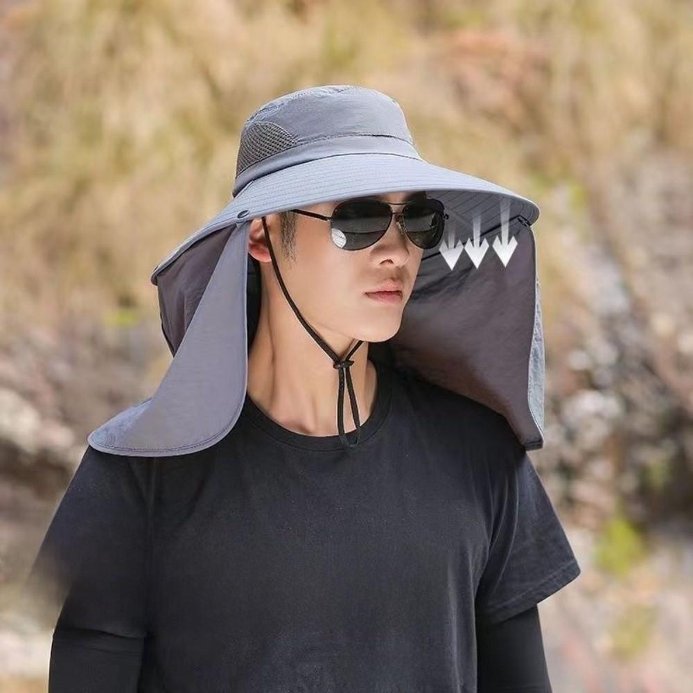 Big Brim Men Sun Hat Cloth Summer Bucket Hat Simple Women Visor Cap  Outdoor
