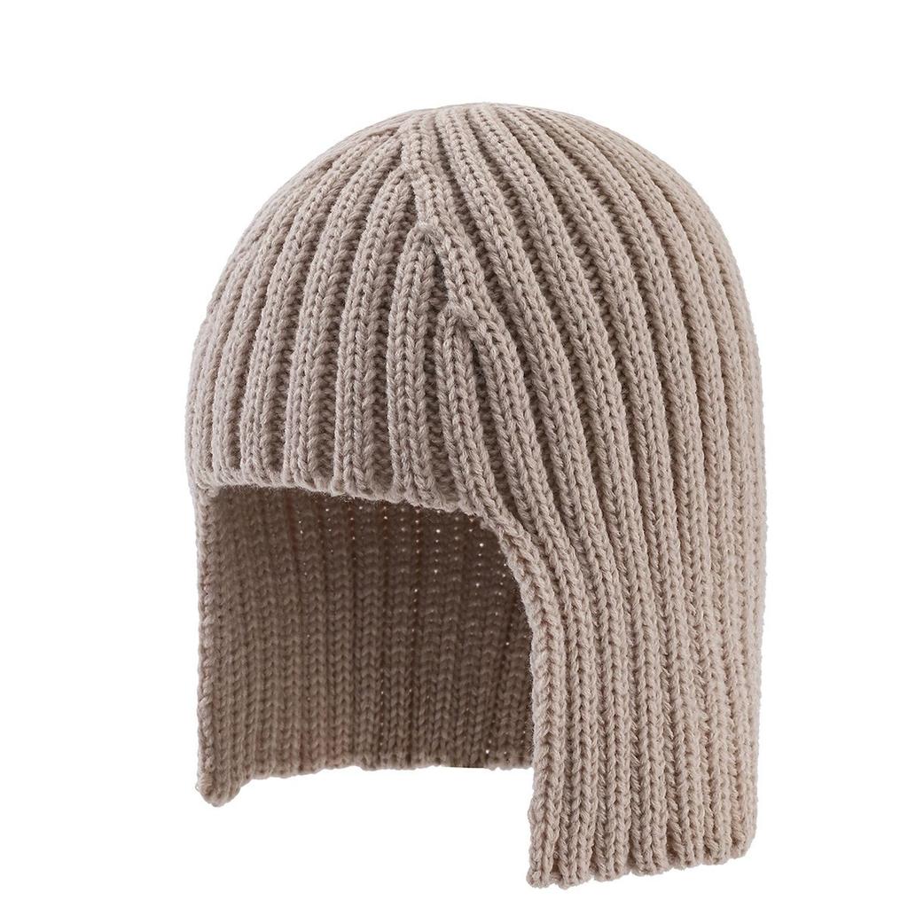 Hot Girl Wig Knitted Hat for Women, Autumn and Winter Warm Ear Protection Headwrap Hat, Fashionable Shopping Style Woolen Hat