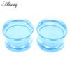 Alisouy 2PC Transparent Blue Acrylic Solid Double Flared Ear Tunnel Plug Expander Stretcher Gauges Earring Piercing Body Jewelry
