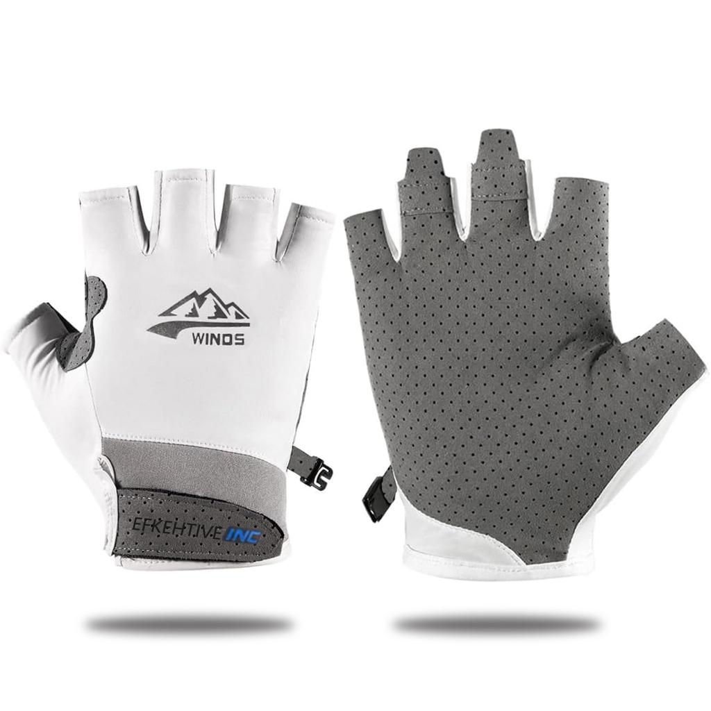 Heren Dames Halve Vinger UV Bescherming Handschoenen, Ademende Vingerloze Sport Handschoenen Ideaal voor Vissen, Hardlopen, Rijden, Fietsen, Buiten
