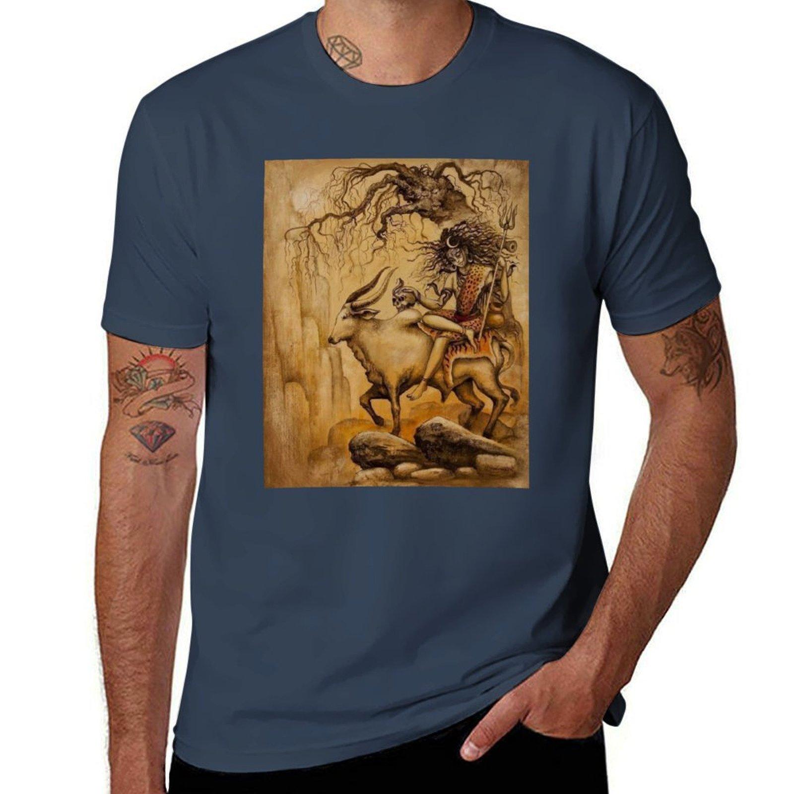 Abstract Shiva Nandi TShirt Trend Art Print TShirt S
