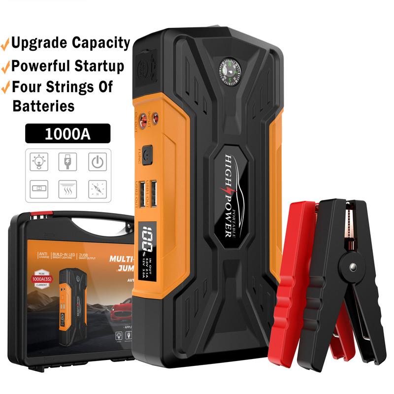 Car Jump Starter with Tire Inflator, 12V Portable Emergency Power Bank and Starting Device